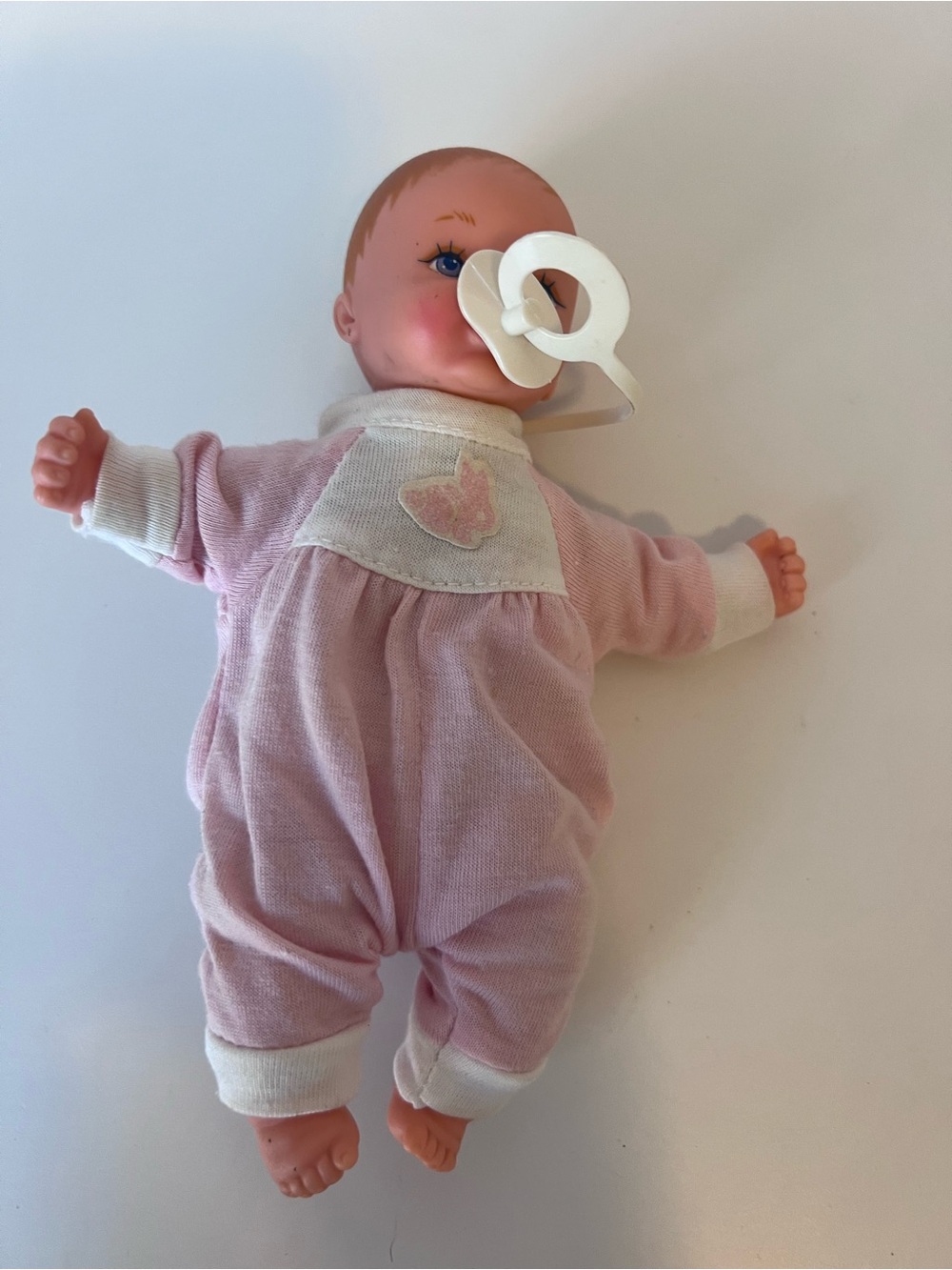 Vintage 1988 Galoob 7” Baby Doll Original Pacifier Pink Outfit